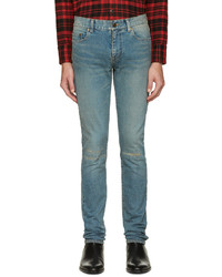 Мужские темно-бирюзовые джинсы от Saint Laurent