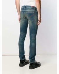 Мужские темно-бирюзовые зауженные джинсы от Dondup