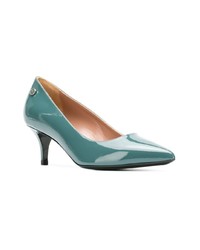 Темно-бирюзовые кожаные туфли от Pollini