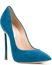 Темно-бирюзовые кожаные туфли от Casadei