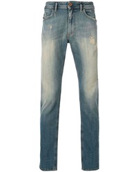 Мужские темно-бирюзовые рваные джинсы от Diesel