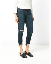 Женские темно-бирюзовые рваные джинсы от J Brand