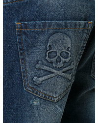 Мужские темно-бирюзовые рваные джинсы от Philipp Plein
