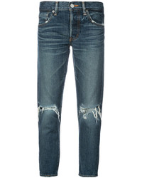 Женские темно-бирюзовые рваные джинсы от Moussy