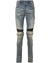 Мужские темно-бирюзовые рваные зауженные джинсы от Amiri