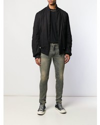Мужские темно-бирюзовые рваные зауженные джинсы от Amiri