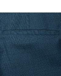 Мужские темно-бирюзовые шерстяные классические брюки от Richard James