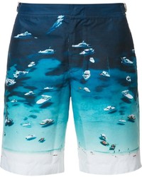 Темно-бирюзовые шорты для плавания с принтом от Orlebar Brown