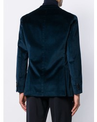 Мужской темно-бирюзовый бархатный пиджак от Boglioli