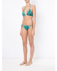 Темно-бирюзовый бикини-топ с принтом от BRIGITTE