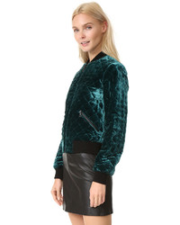 Женский темно-бирюзовый бомбер от Alice + Olivia