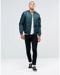 Мужской темно-бирюзовый бомбер от Brave Soul
