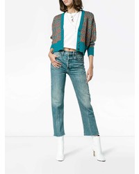 Женский темно-бирюзовый вязаный кардиган от Simon Miller