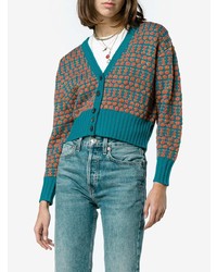 Женский темно-бирюзовый вязаный кардиган от Simon Miller