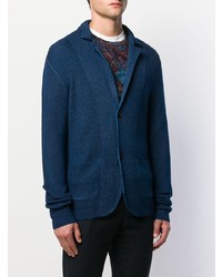 Мужской темно-бирюзовый вязаный пиджак от Etro