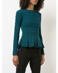 Женский темно-бирюзовый вязаный свитер от Jason Wu