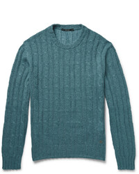 Мужской темно-бирюзовый вязаный свитер от Gucci