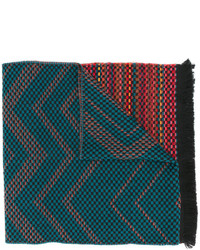 Темно-бирюзовый вязаный шарф