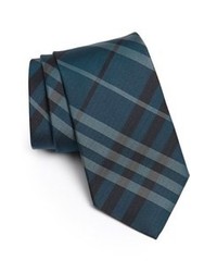 Темно-бирюзовый галстук в вертикальную полоску