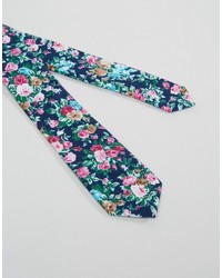 Мужской темно-бирюзовый галстук с цветочным принтом от Asos