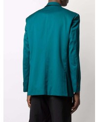 Мужской темно-бирюзовый двубортный пиджак от Paura