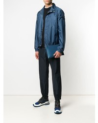 Мужской темно-бирюзовый кожаный мужской клатч от Prada