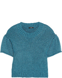 Темно-бирюзовый короткий свитер