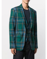 Мужской темно-бирюзовый пиджак в шотландскую клетку от Vivienne Westwood