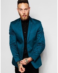 Мужской темно-бирюзовый пиджак от Asos
