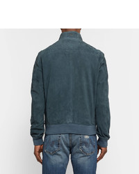 Мужской темно-бирюзовый свитер на молнии от Hugo Boss