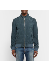 Мужской темно-бирюзовый свитер на молнии от Hugo Boss