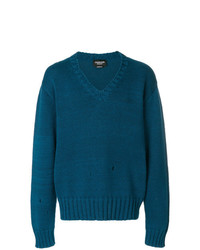 Мужской темно-бирюзовый свитер с v-образным вырезом от Calvin Klein 205W39nyc