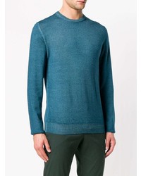 Мужской темно-бирюзовый свитер с круглым вырезом от Etro