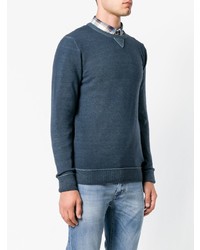 Мужской темно-бирюзовый свитер с круглым вырезом от Closed