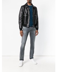 Мужской темно-бирюзовый свитер с круглым вырезом от Aspesi