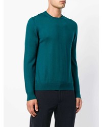 Мужской темно-бирюзовый свитер с круглым вырезом от Barba