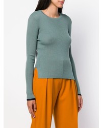 Женский темно-бирюзовый свитер с круглым вырезом от Enfold