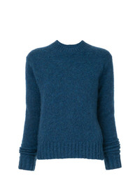 Женский темно-бирюзовый свитер с круглым вырезом от Helmut Lang
