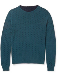 Мужской темно-бирюзовый свитер с круглым вырезом от Incotex