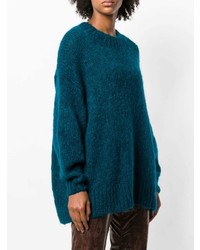 Женский темно-бирюзовый свитер с круглым вырезом от Isabel Marant