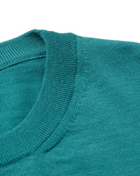 Мужской темно-бирюзовый свитер с круглым вырезом от Bottega Veneta