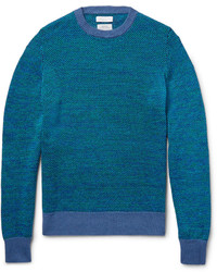 Мужской темно-бирюзовый свитер с круглым вырезом от Richard James