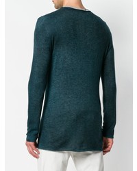 Мужской темно-бирюзовый свитер с круглым вырезом от Avant Toi