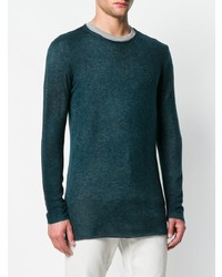Мужской темно-бирюзовый свитер с круглым вырезом от Avant Toi