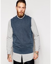 Мужской темно-бирюзовый свитер с круглым вырезом от YMC