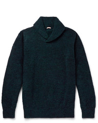 Темно-бирюзовый свитер с отложным воротником