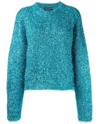 Женский темно-бирюзовый свитер от Dolce & Gabbana