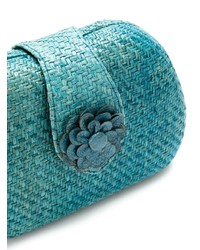 Темно-бирюзовый соломенный клатч от Isla