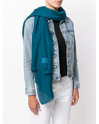 Женский темно-бирюзовый шарф от M Missoni