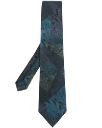 Мужской темно-бирюзовый шелковый галстук с принтом от Etro